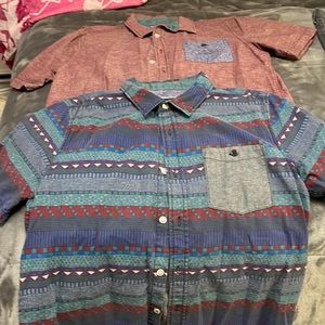 2 modern amusement button down shirts